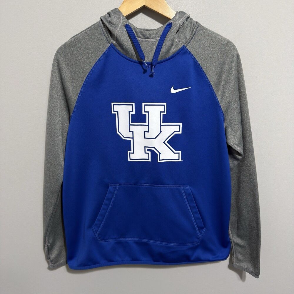 Nike Kentucky Wildcats Sweatshirt Womens Gray Blue Hoodie Swoosh Medium